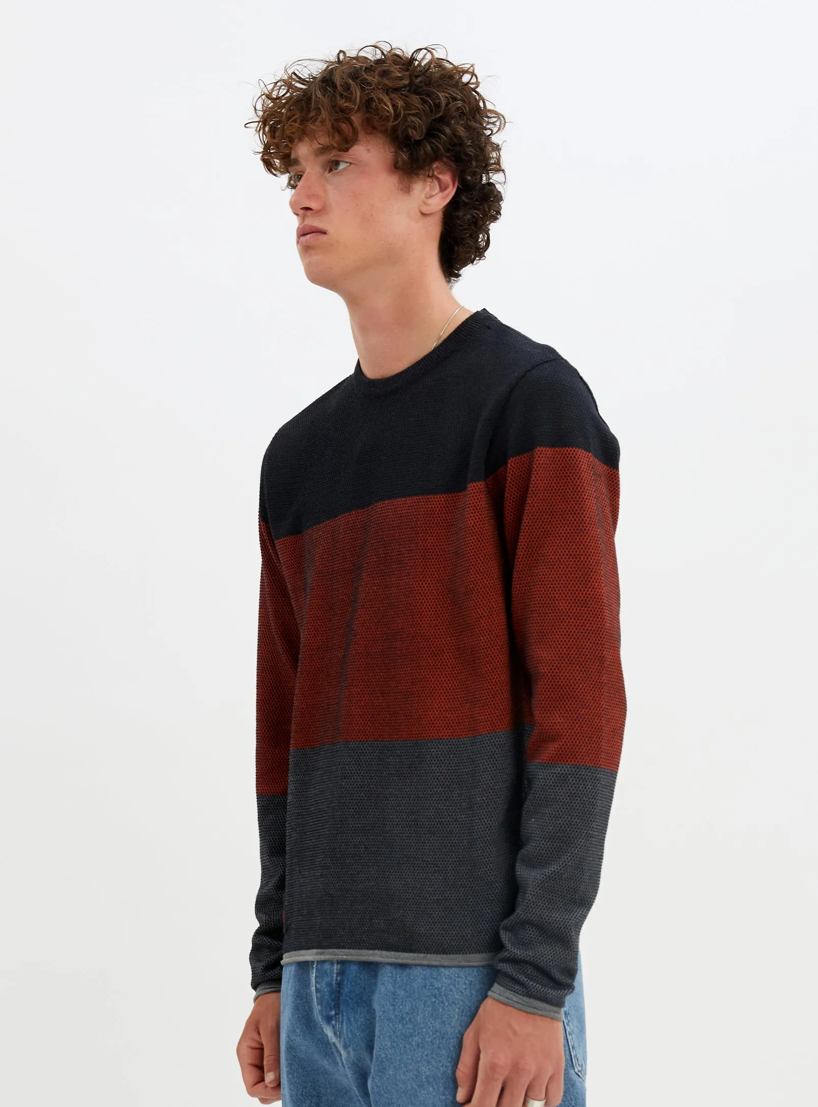 Fine Gauge Stripe Sweater - Sol - Chandail Fin Ray