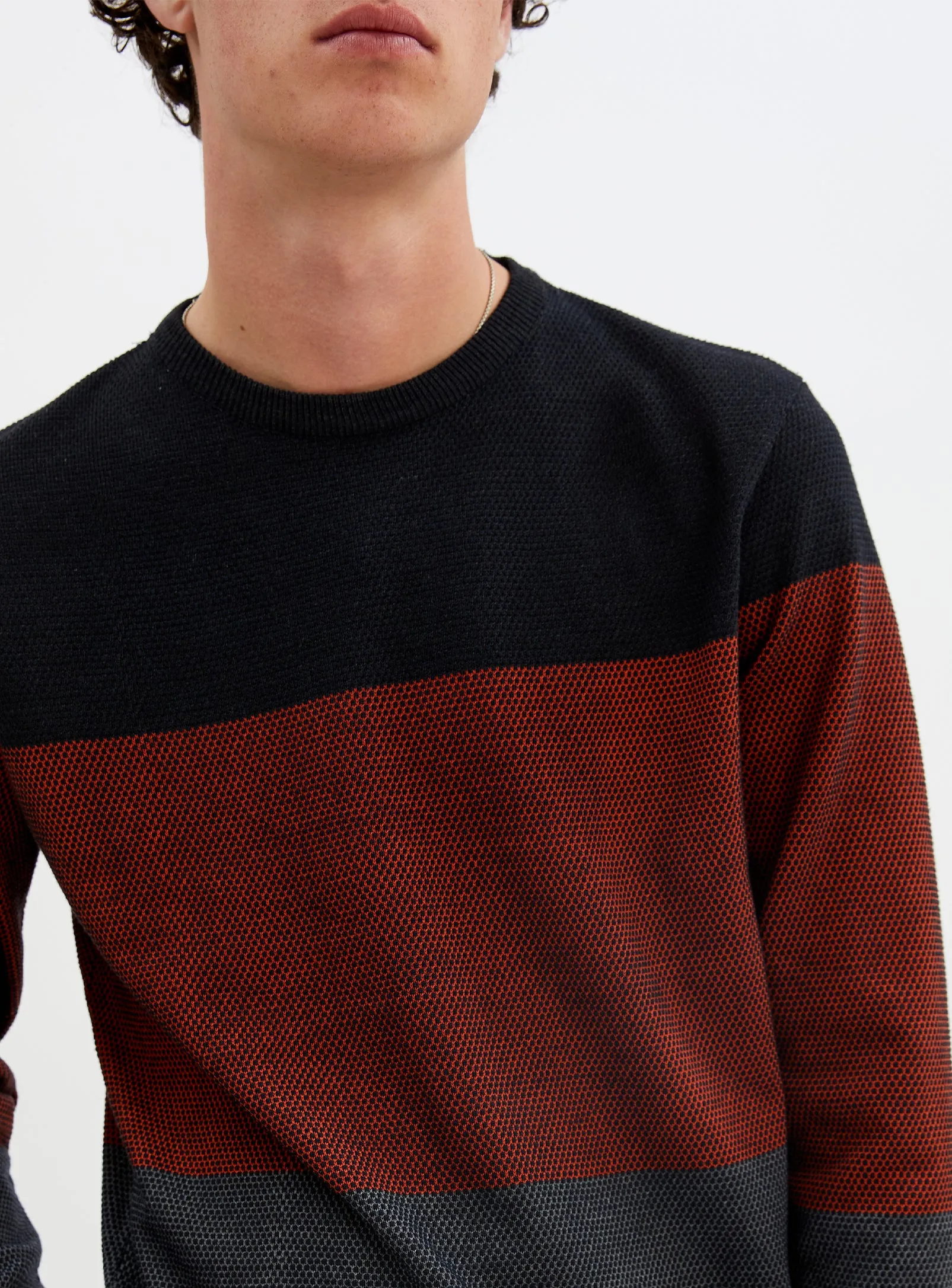 Fine Gauge Stripe Sweater - Sol - Chandail Fin Ray