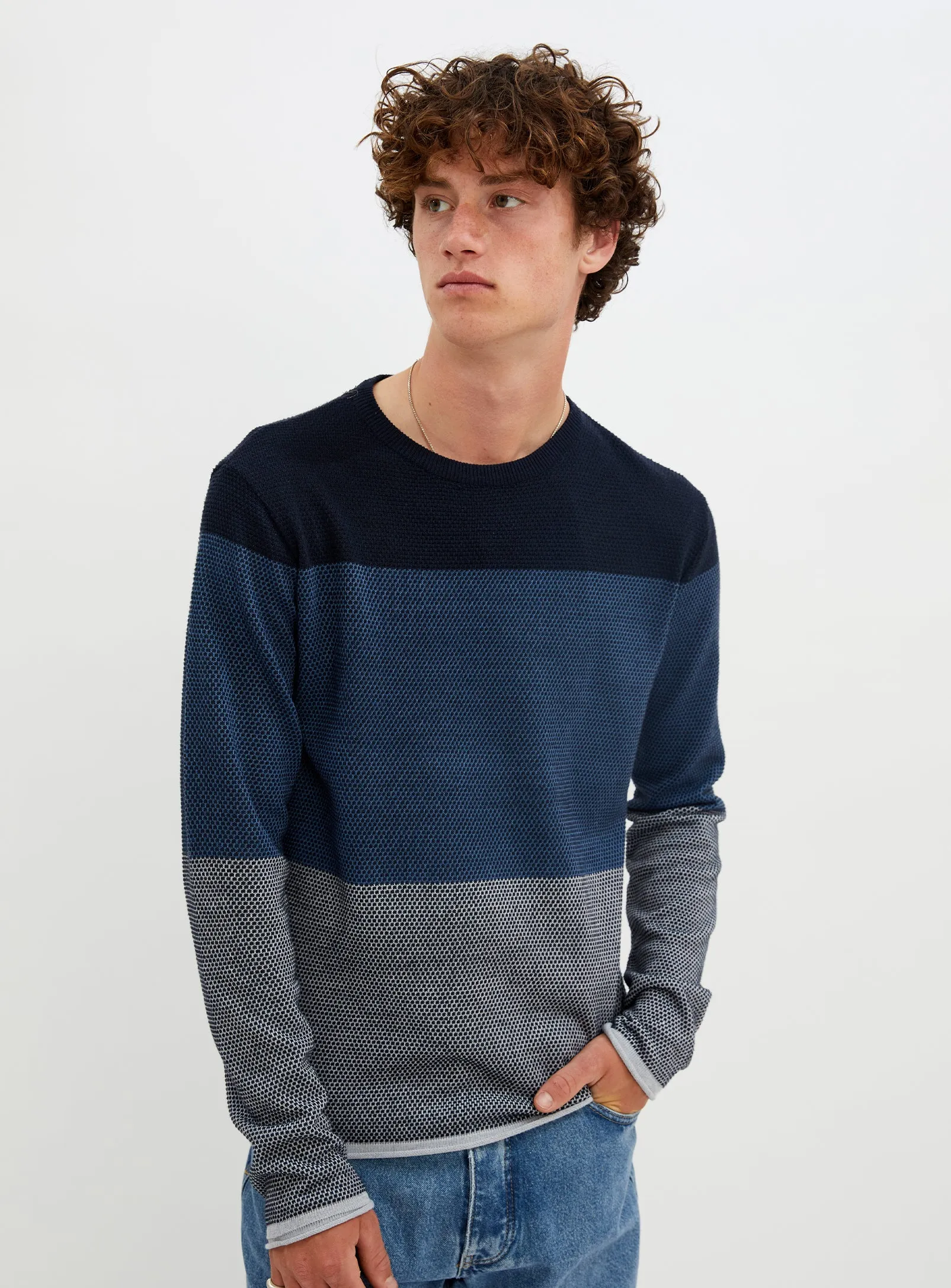 Fine Gauge Stripe Sweater - Sol - Chandail Fin Ray