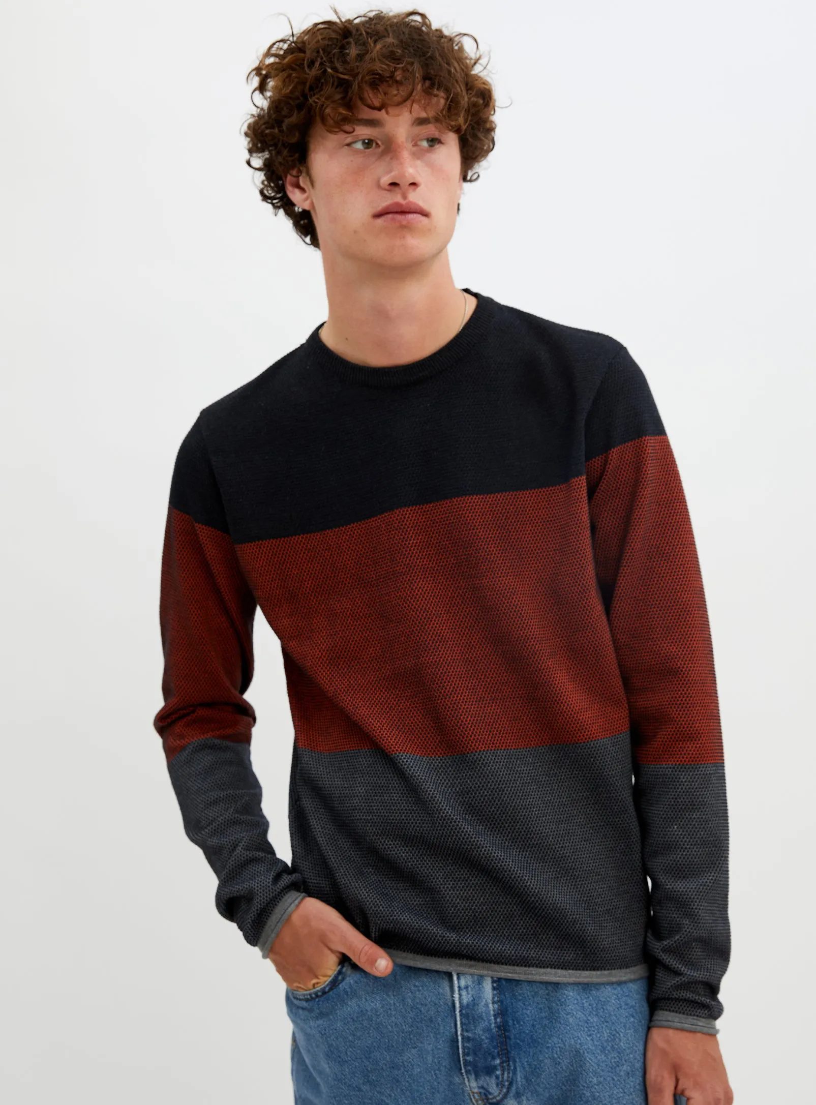 Fine Gauge Stripe Sweater - Sol - Chandail Fin Ray