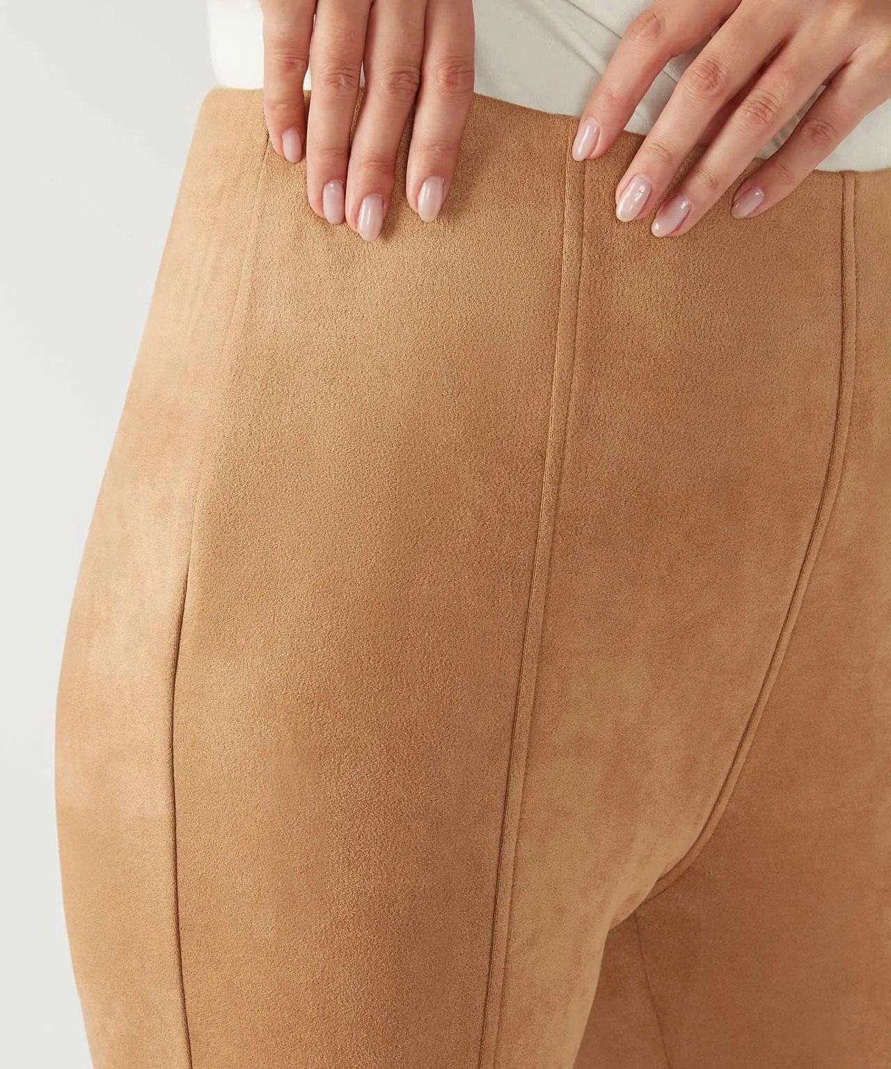 Tummy Control Suede Leggings by First Avenue