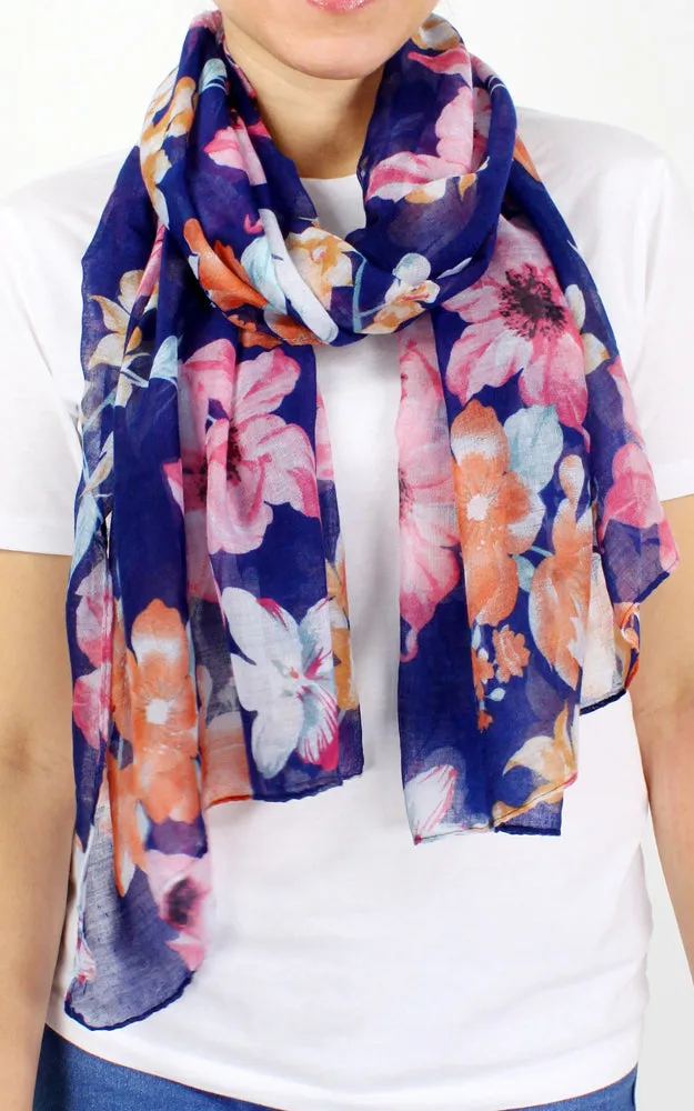 Floral Pattern Long Scarf - ESC10230