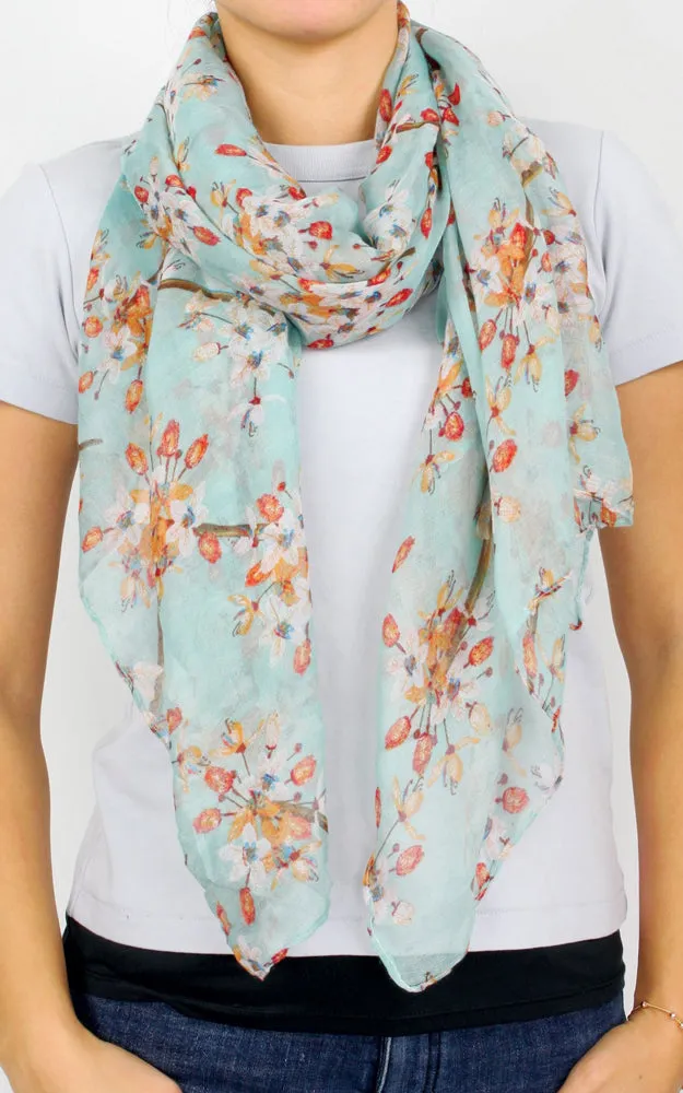 Floral Pattern Long Scarf