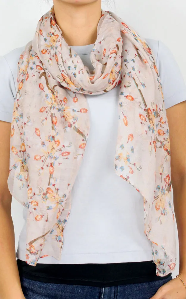 Floral Pattern Long Scarf