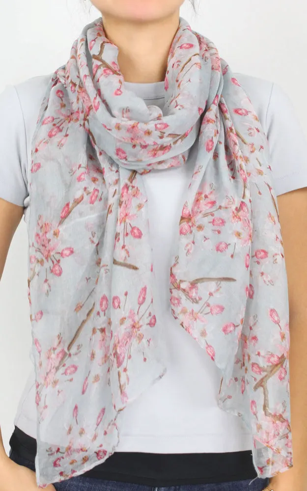 Floral Pattern Long Scarf