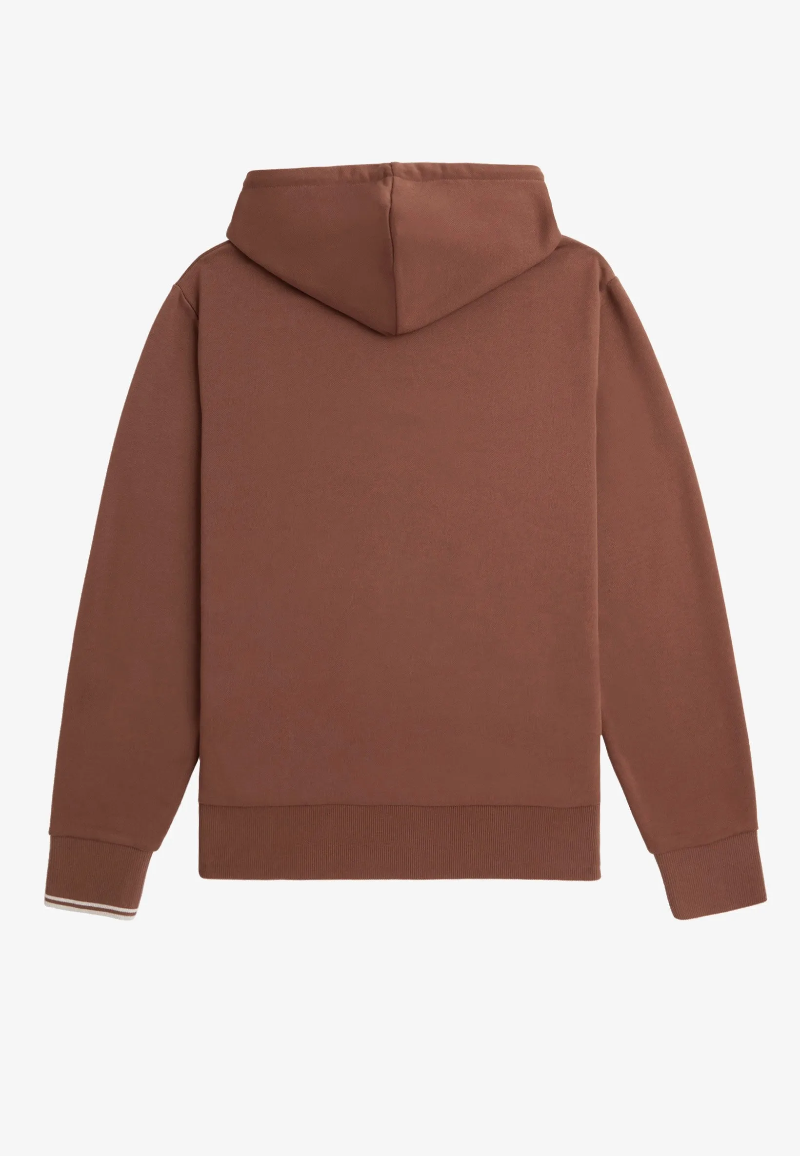 Fred Perry Tipped Hooded Whisky Brown Porridge Marl Hoodie - Buy Online