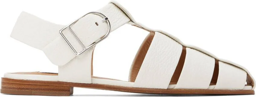 Gabriela Hearst Off White Lynn Flat Sandals