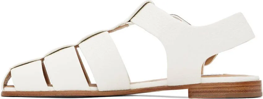 Gabriela Hearst Off White Lynn Flat Sandals