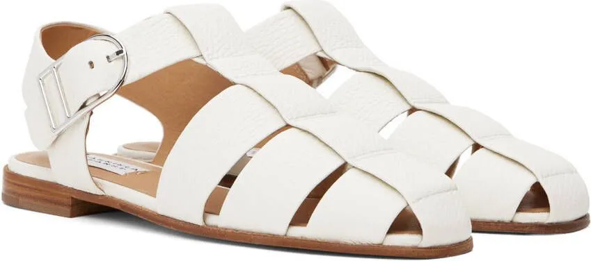 Gabriela Hearst Off White Lynn Flat Sandals