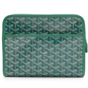 Goyard Green Goyardine Canvas Chevroches Calfskin Jouvence MM Toiletry Bag