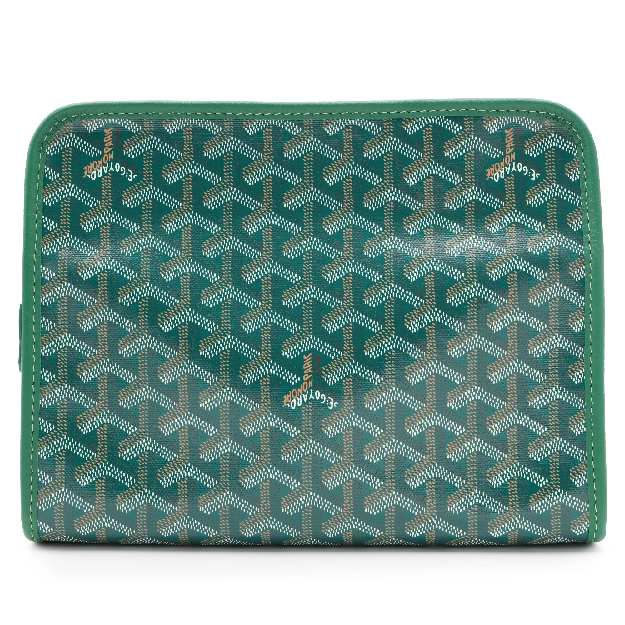 Goyard Green Goyardine Canvas Chevroches Calfskin Jouvence MM Toiletry Bag