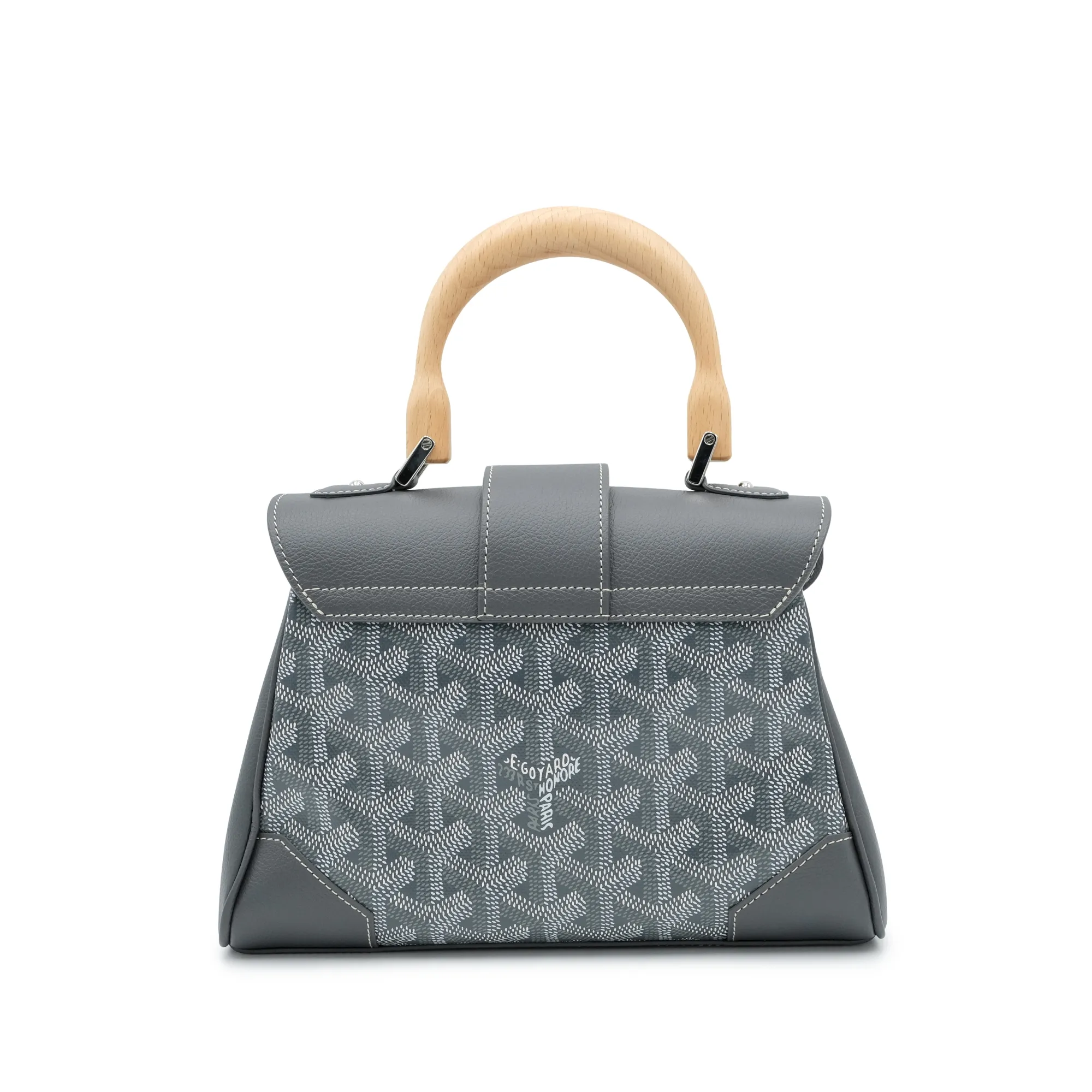 Goyard Grey Goyardine Canvas Chevroches Calfskin Saïgon Souple Mini Bag