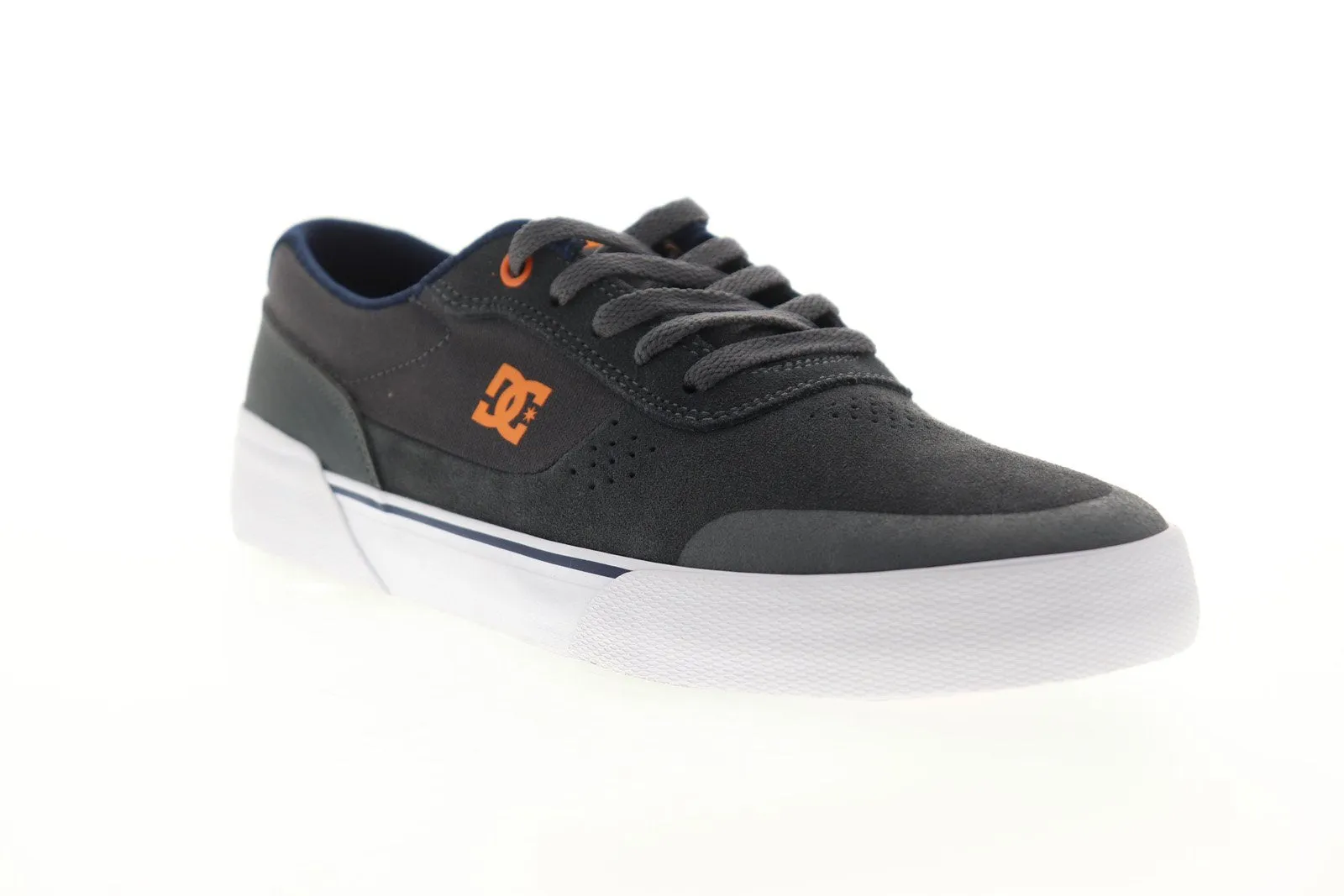 Gray Suede Lace Up Skate Sneakers for Men, DC Switch Plus S ADYS300399