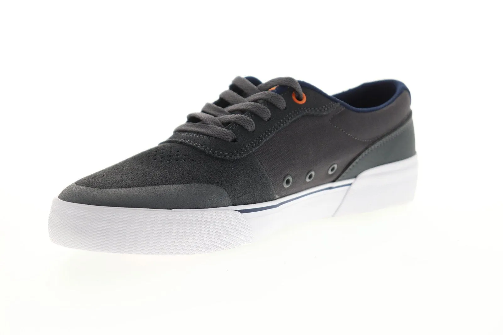 Gray Suede Lace Up Skate Sneakers for Men, DC Switch Plus S ADYS300399