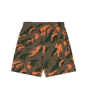 Green Camo Print Shorts