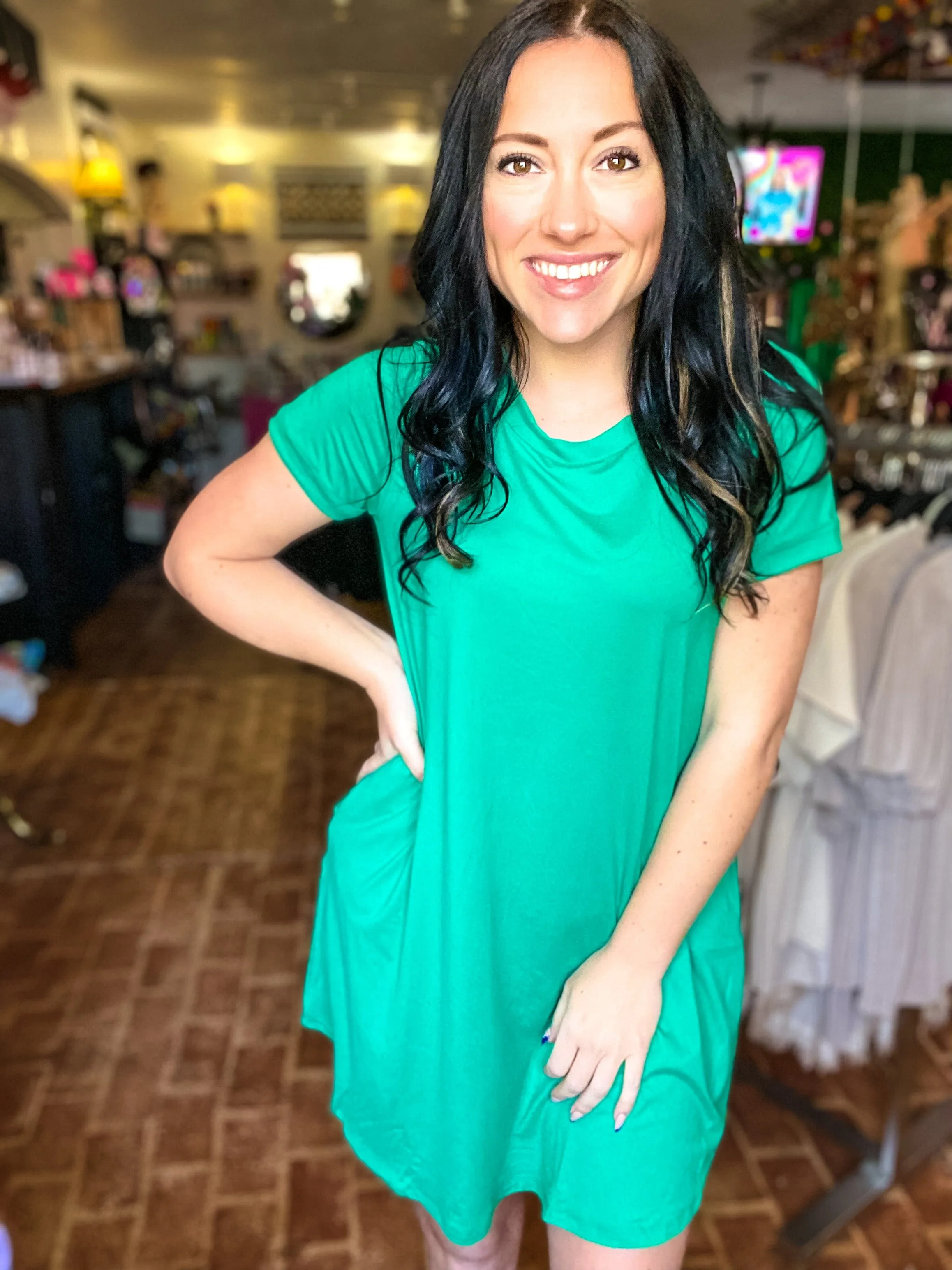 Green T-shirt Dress