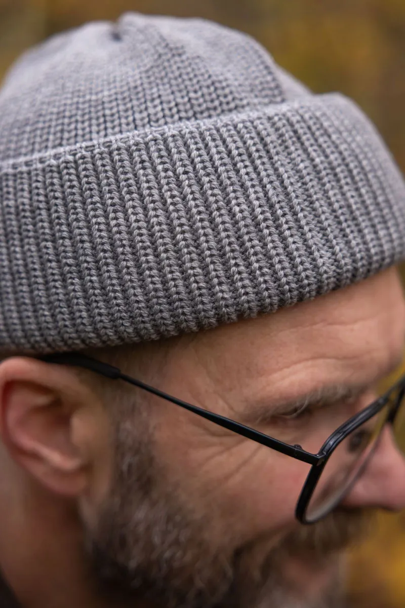 Grey Merino Bifold Watch Cap