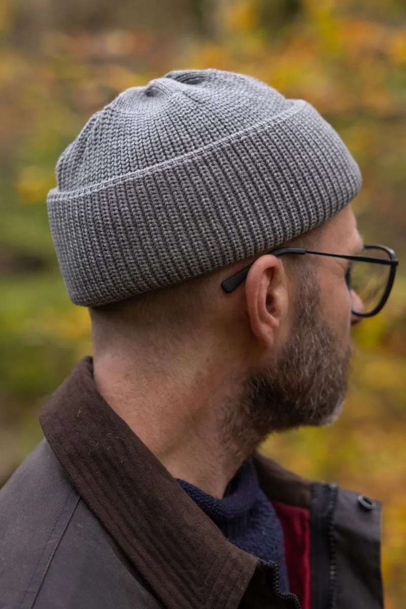 Grey Merino Bifold Watch Cap