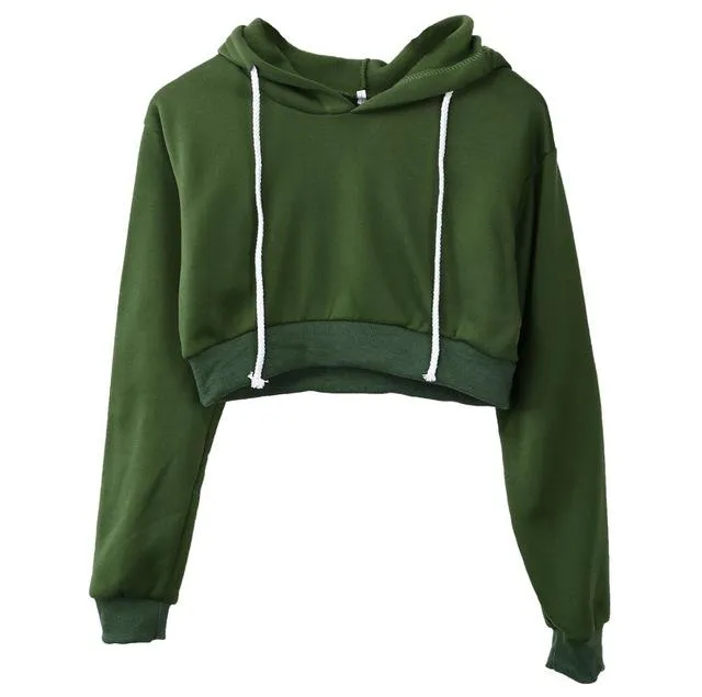 Hooded Sweatshirt with Shortened Length