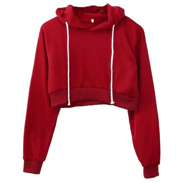 Hooded Sweatshirt with Shortened Length