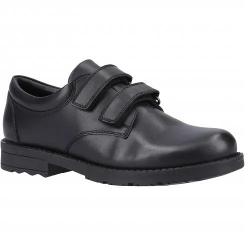 Black Boy's Rip-Tape School Shoes Hush Puppies Barry Junior