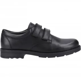 Black Boy's Rip-Tape School Shoes Hush Puppies Barry Junior