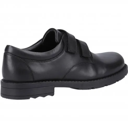 Black Boy's Rip-Tape School Shoes Hush Puppies Barry Junior