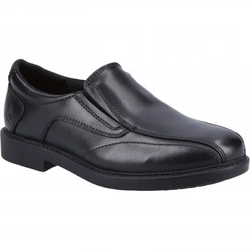 Black Boy's Slip On School Shoes Hush Puppies Toby SNR