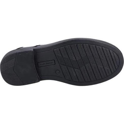 Black Boy's Slip On School Shoes Hush Puppies Toby SNR