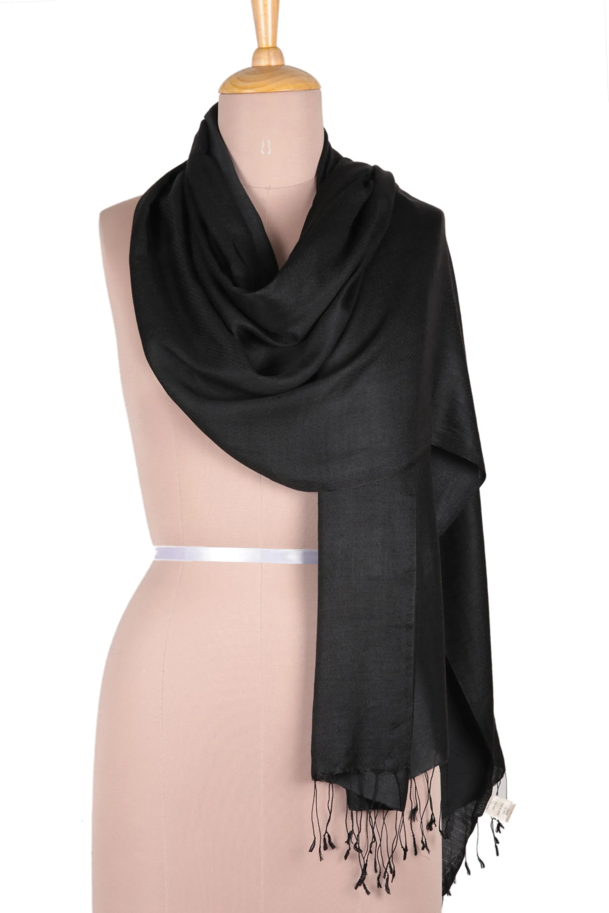 Indian Silk Shawl Wrap Onyx Nights