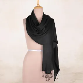 Indian Silk Shawl Wrap Onyx Nights