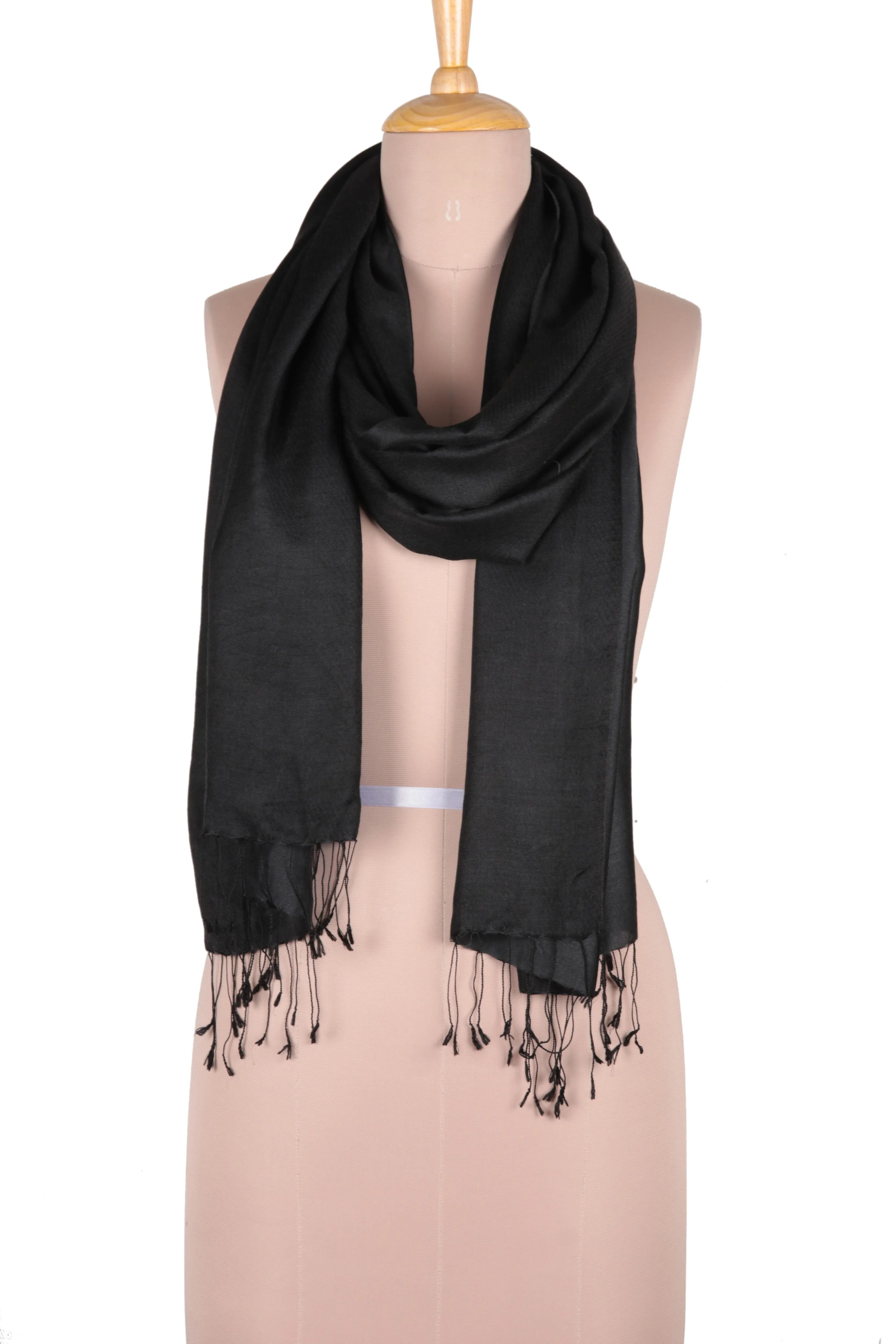 Indian Silk Shawl Wrap Onyx Nights