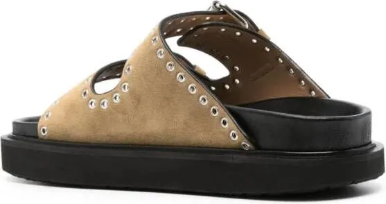 ISABEL MARANT Lennya Eyelet-Embellished Neutrals Sandals