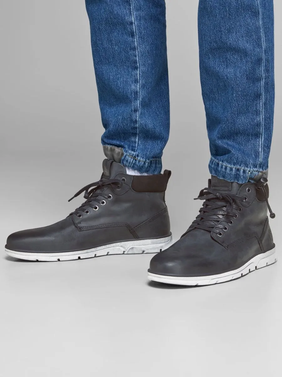 Jack & Jones Anthracite Leather Boots