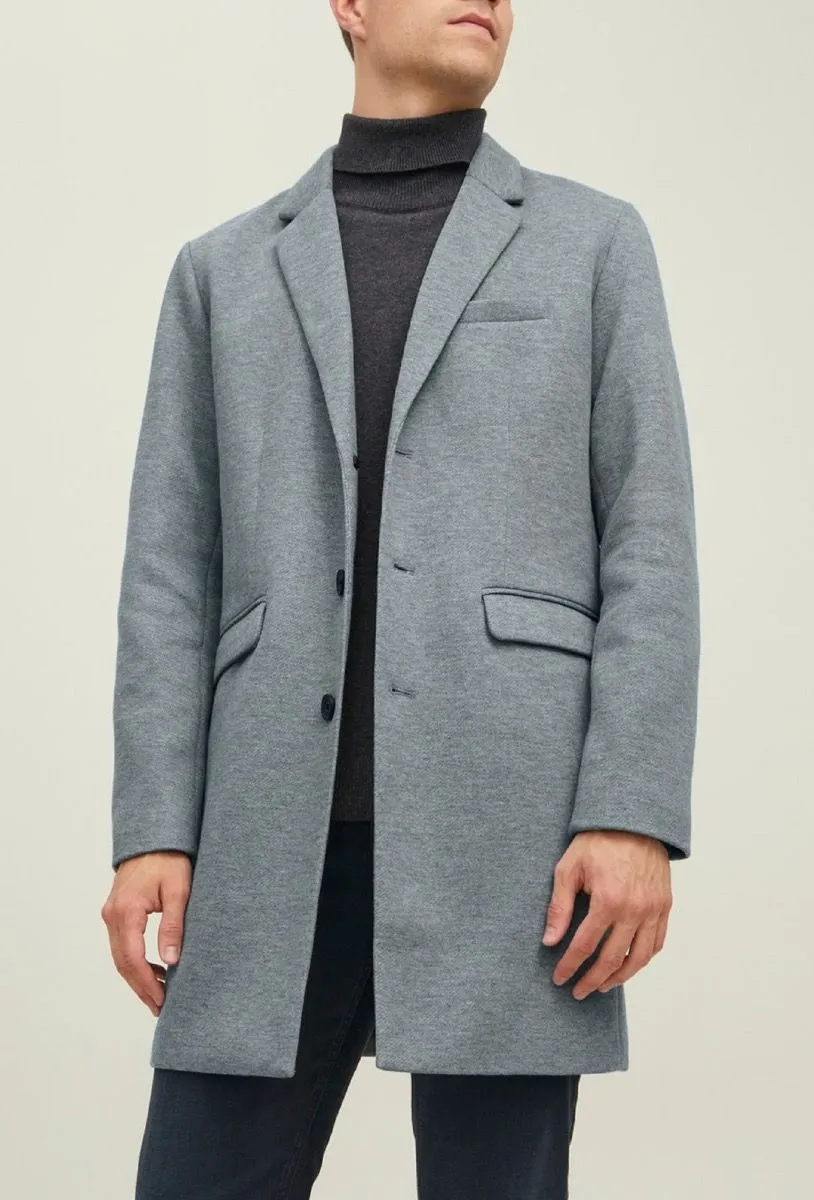 Jack & Jones Long Marco Light Grey Coat Jacket