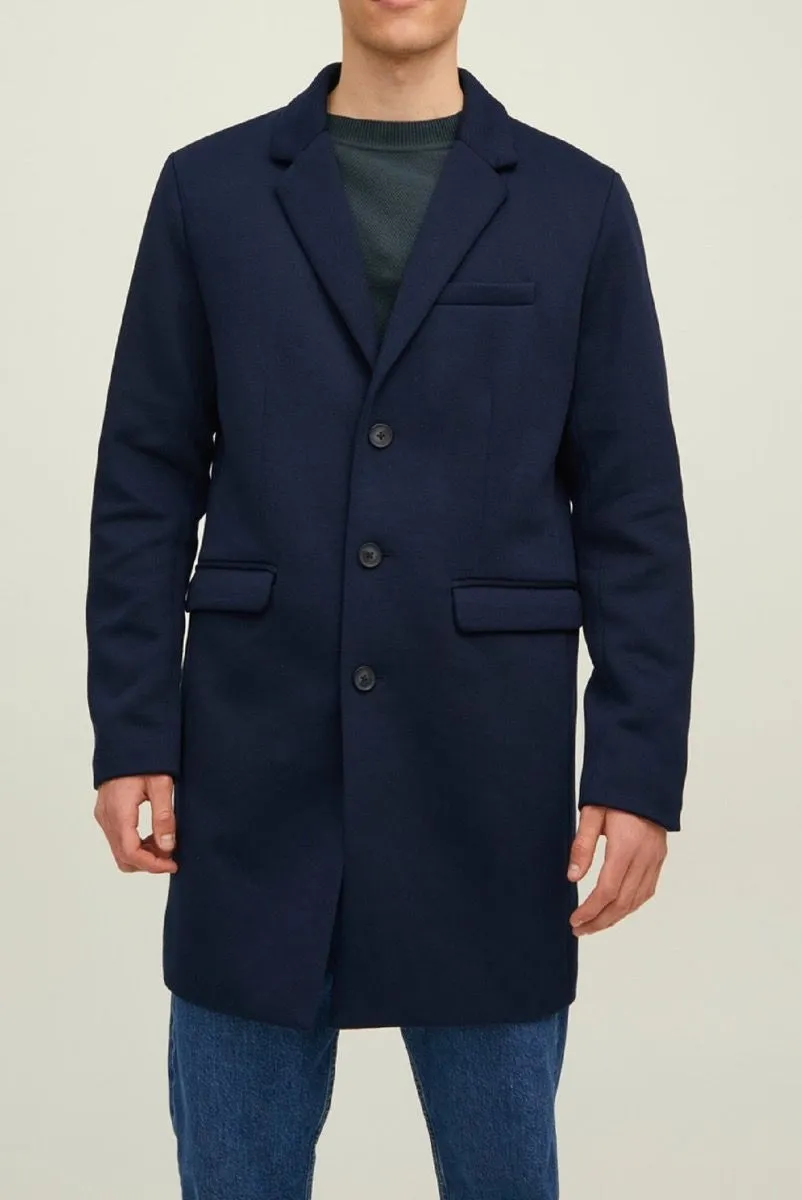 Jack & Jones Long Marco Navy Blazer Coat Jacket