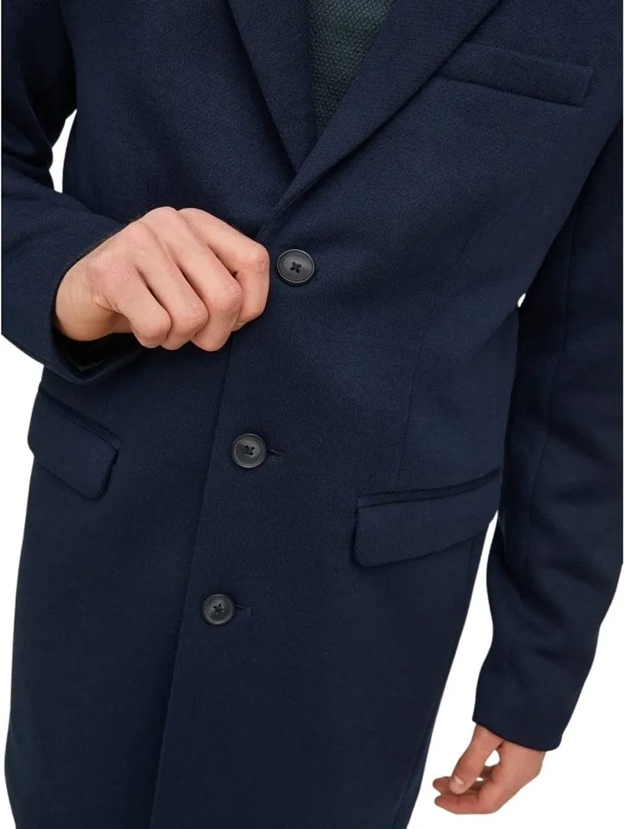 Jack & Jones Long Marco Navy Blazer Coat Jacket