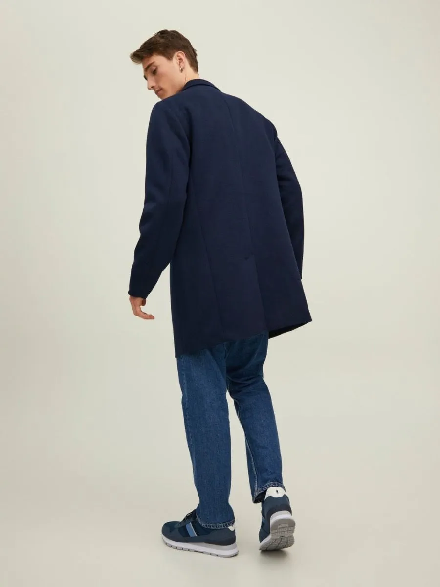 Jack & Jones Long Marco Navy Blazer Coat Jacket