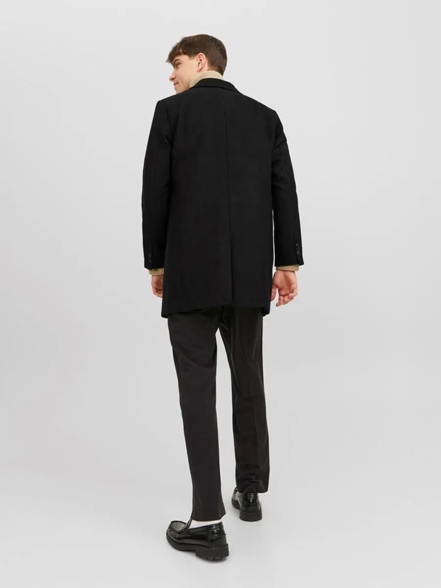 Jack & Jones Long Morrison Wool Coat - Black Jacket