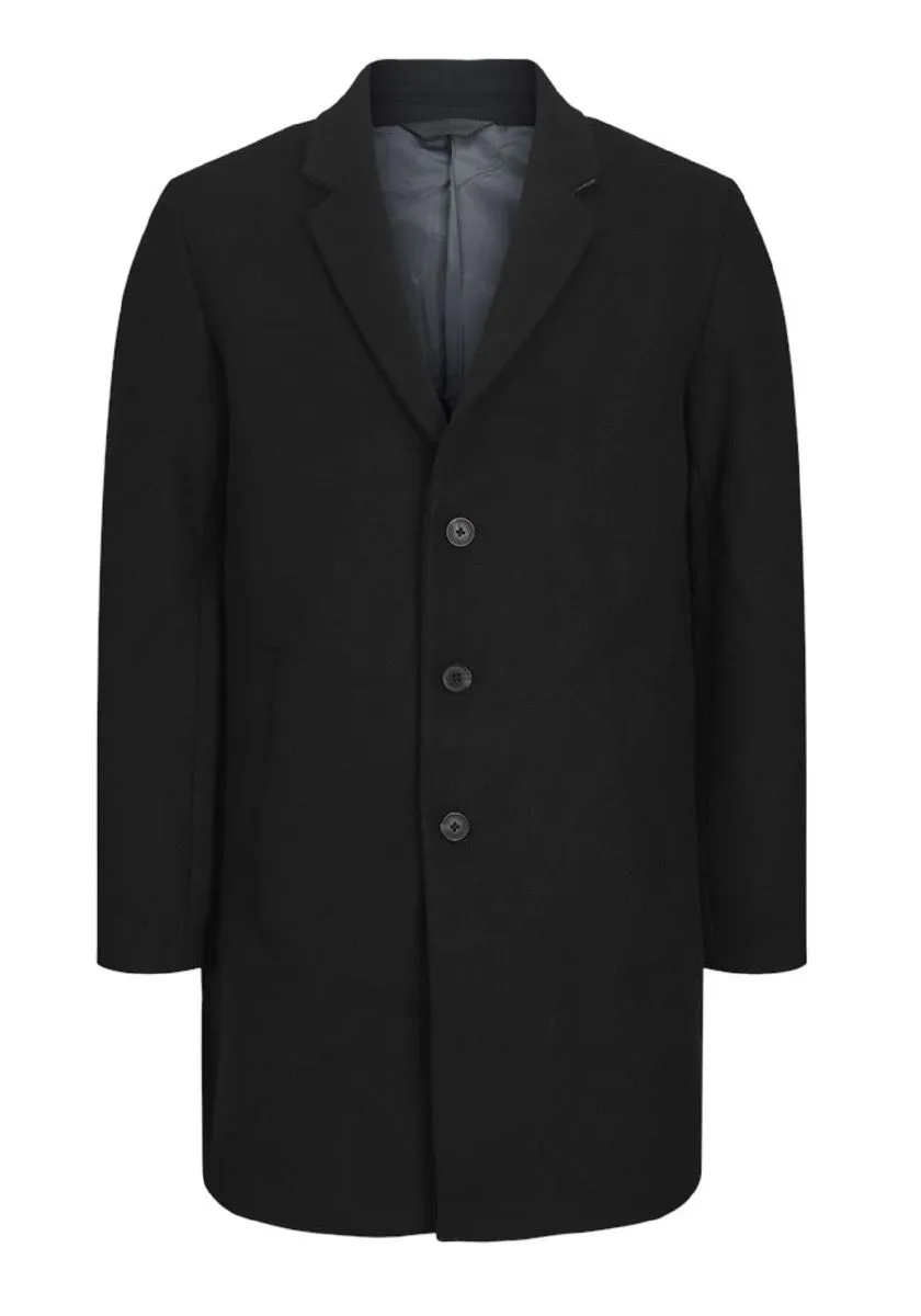 Jack & Jones Long Morrison Wool Coat - Black Jacket