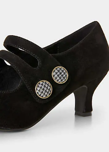 Joe Browns Double Strap Dogtooth Button Mary Jane Shoes