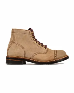 John Lofgren combat boots natural roughout Horween Leather CXL.