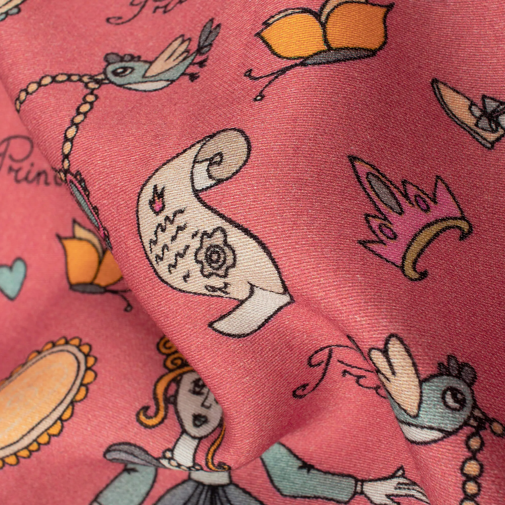 Kids Digital Print Viscose Rayon Fabric | 58 Width | Rose Pink Blue