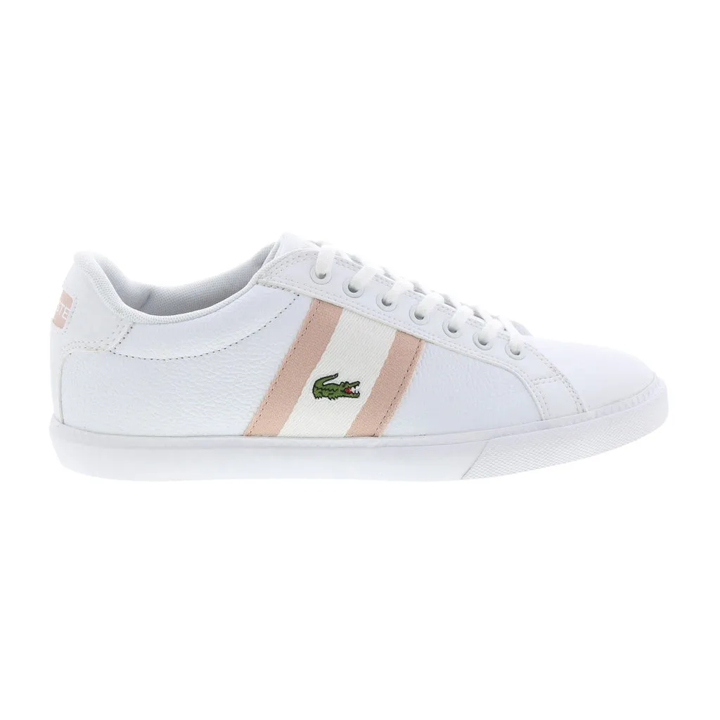 Lacoste Womens White Leather Lifestyle Sneakers Shoes