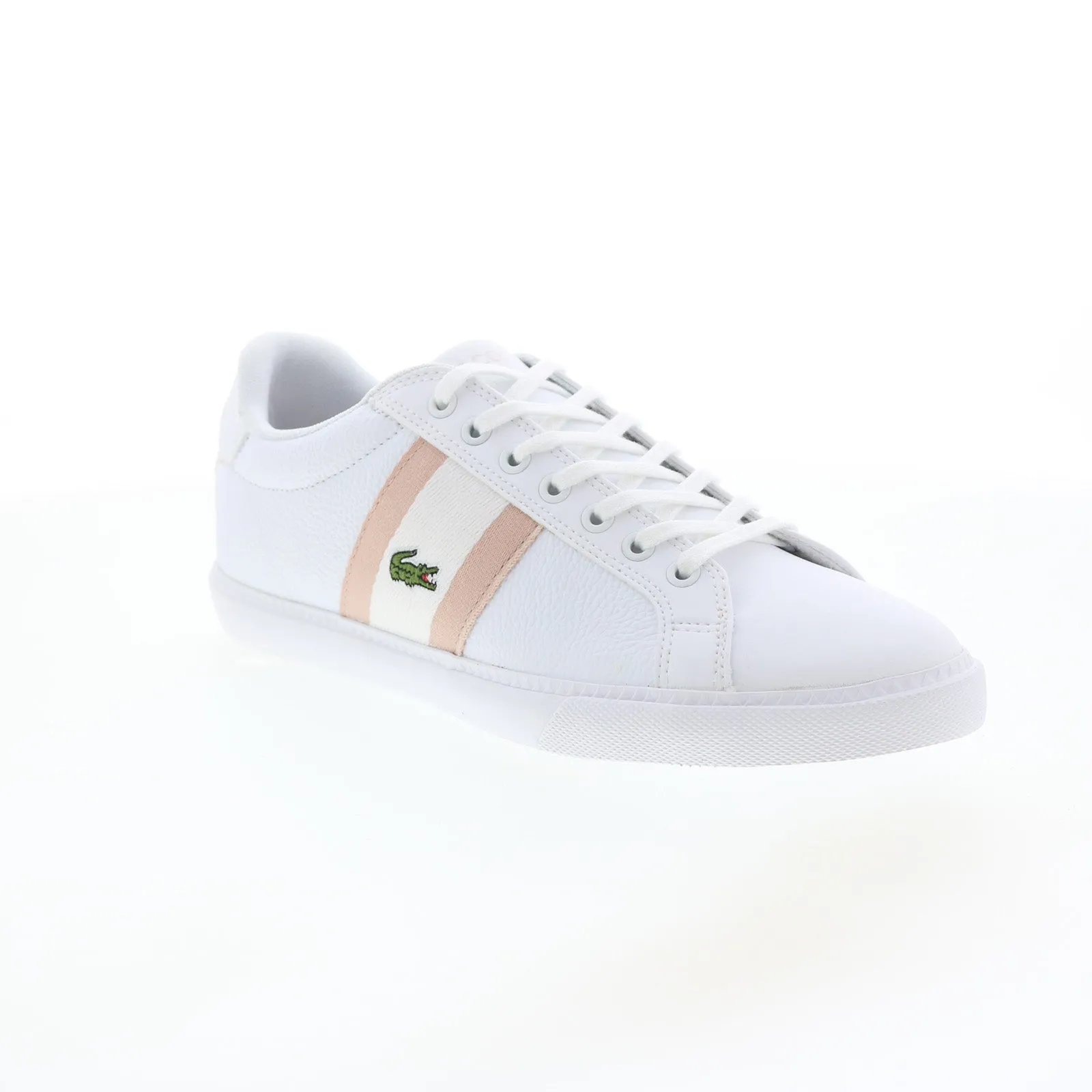 Lacoste Womens White Leather Lifestyle Sneakers Shoes