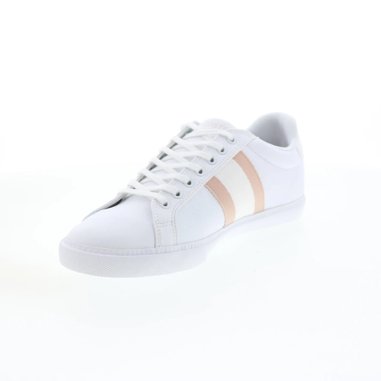 Lacoste Womens White Leather Lifestyle Sneakers Shoes