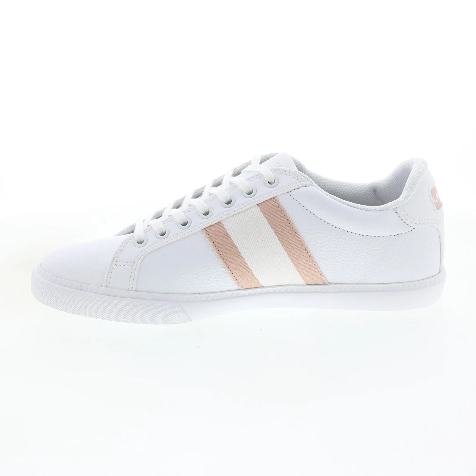 Lacoste Womens White Leather Lifestyle Sneakers Shoes