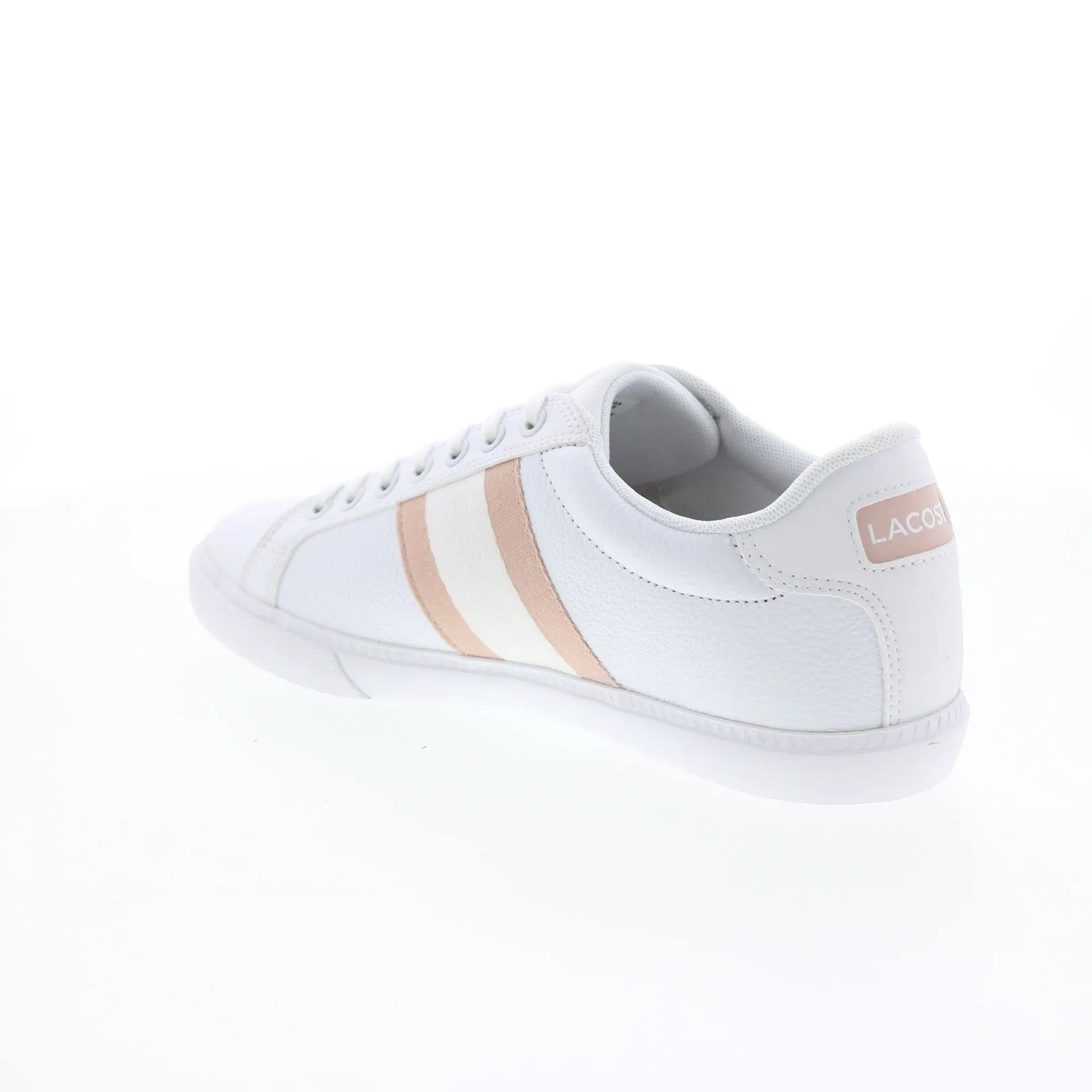 Lacoste Womens White Leather Lifestyle Sneakers Shoes