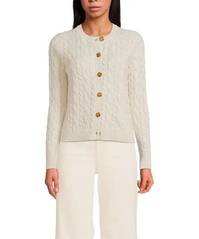 Petite Drifter Cable Cardigan Sweater at Lands' End