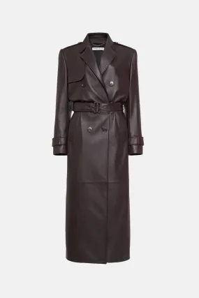 Leather Trench Coat with Belt